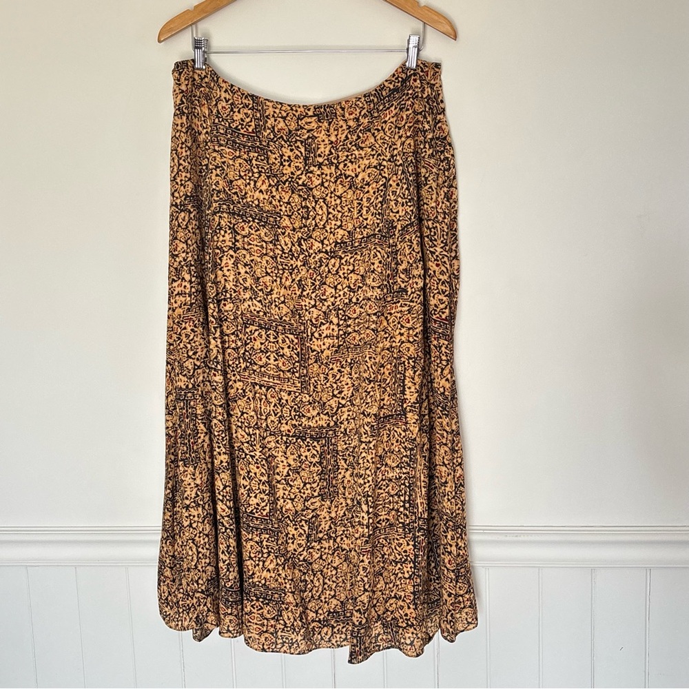 Jones New York 100% Silk Full Maxi Skirt Size 16